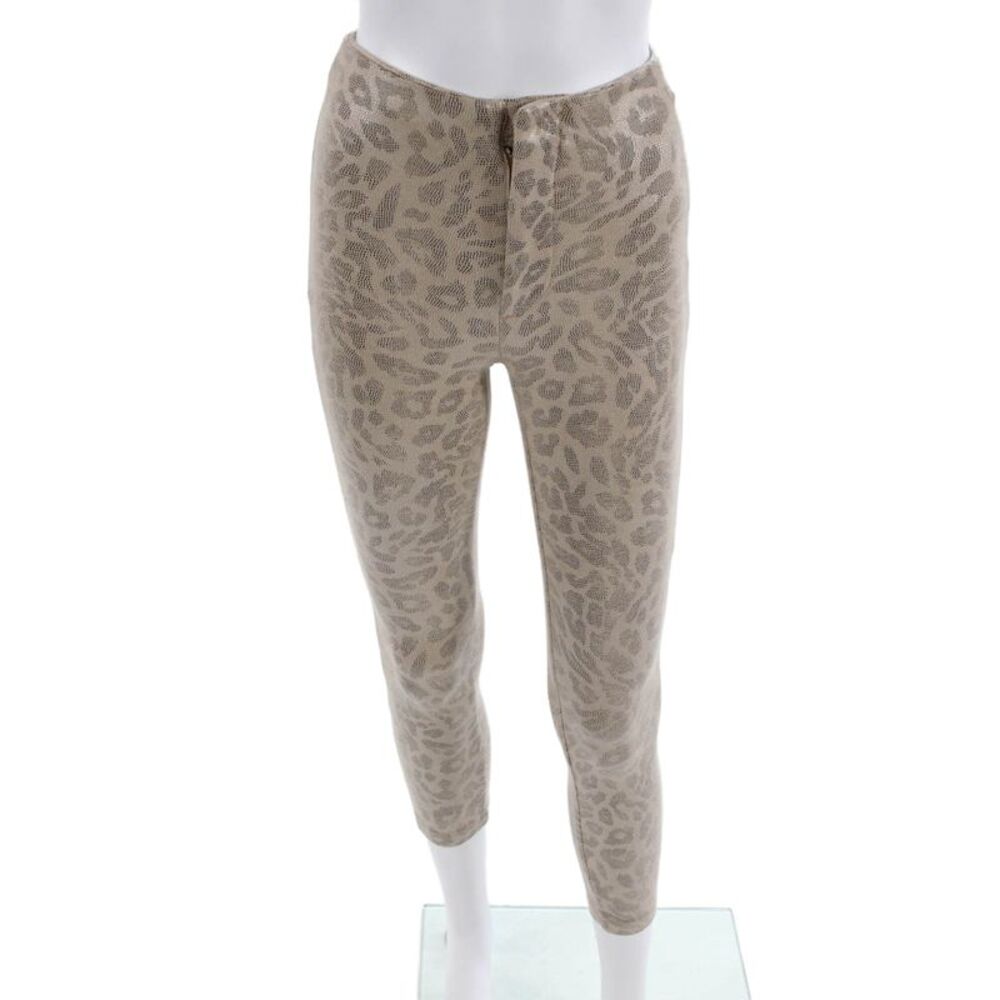 Mother Womens Animal Print High Waisted Skinny Leg Pants Brown Size 00 - Picture 1 of 4